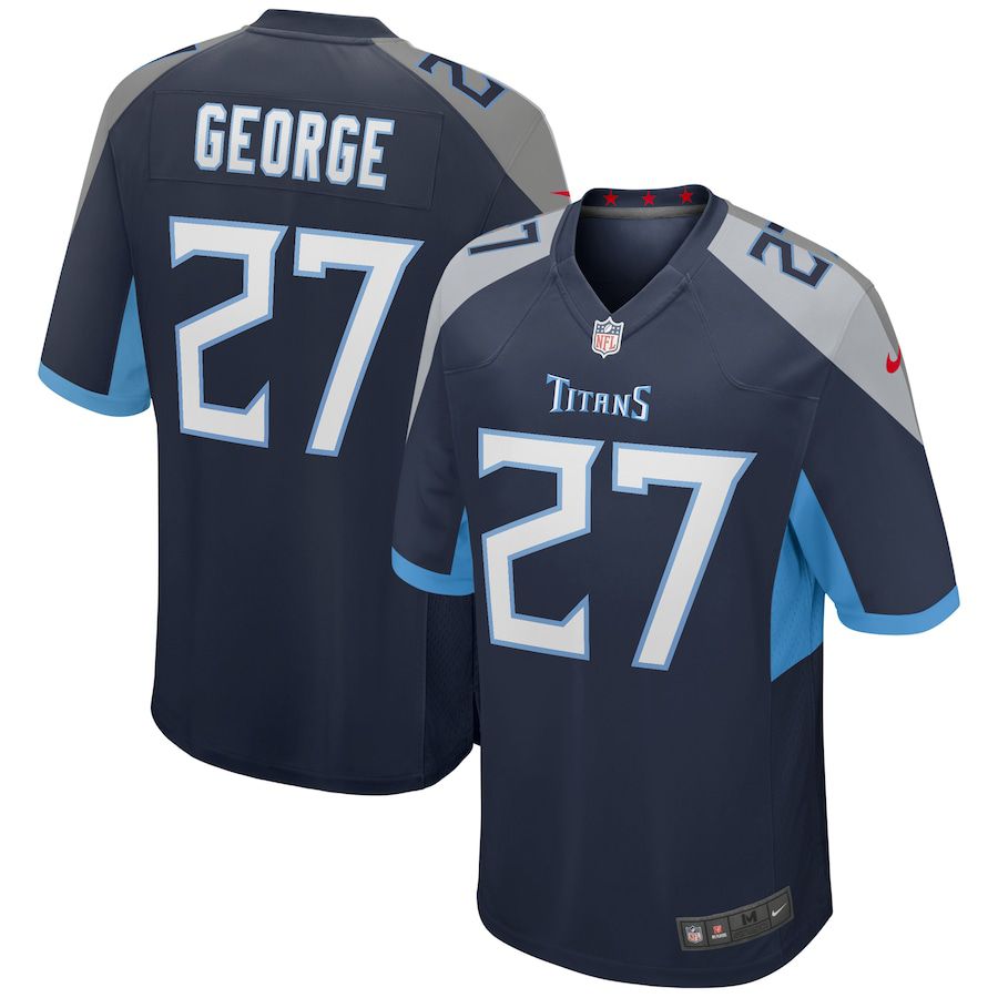 Men Tennessee Titans #27 Eddie George Nike Navy Game Retired Player NFL Jersey->tennessee titans->NFL Jersey